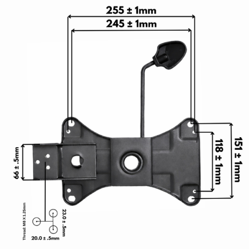 Chair Seat Plate with Lever and Channel